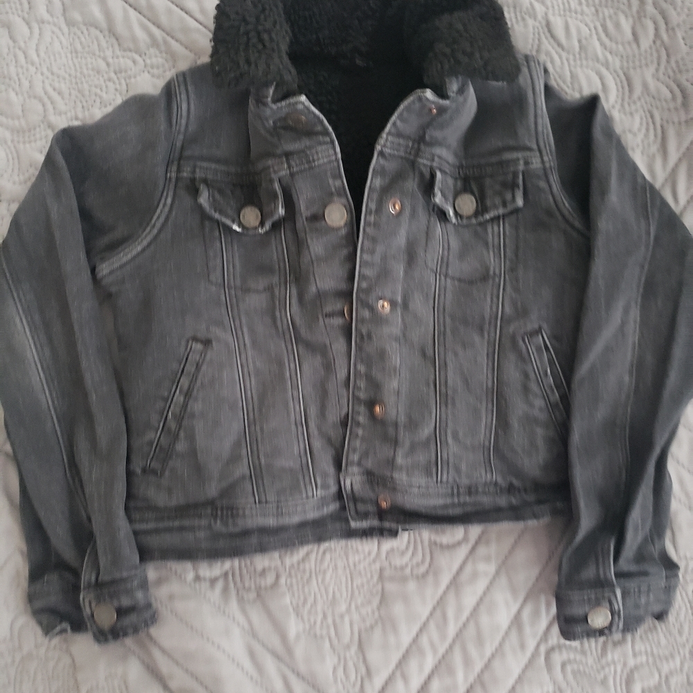Girls black denim jacket
